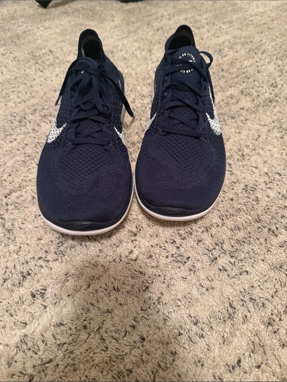 Nike Flyknit Athletic Sneakers - Dark Blue White
